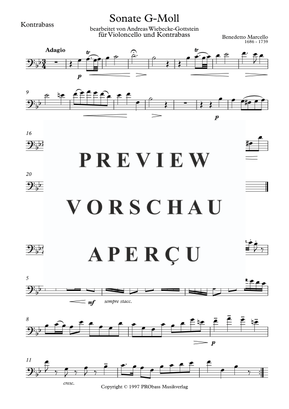 Produktgalerie: Seite 3 von 11 Sonate g-moll, , Cello und Kontrabass