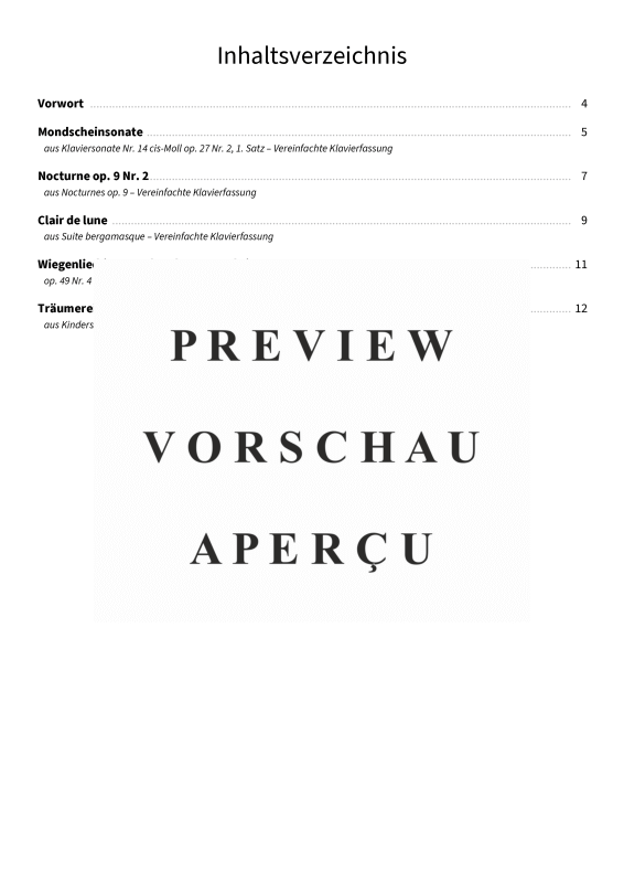 gallery: Träumerische Nachtstücke - Vereinfachte Klavierstücke für innere Ruhe, , Klavier Solo