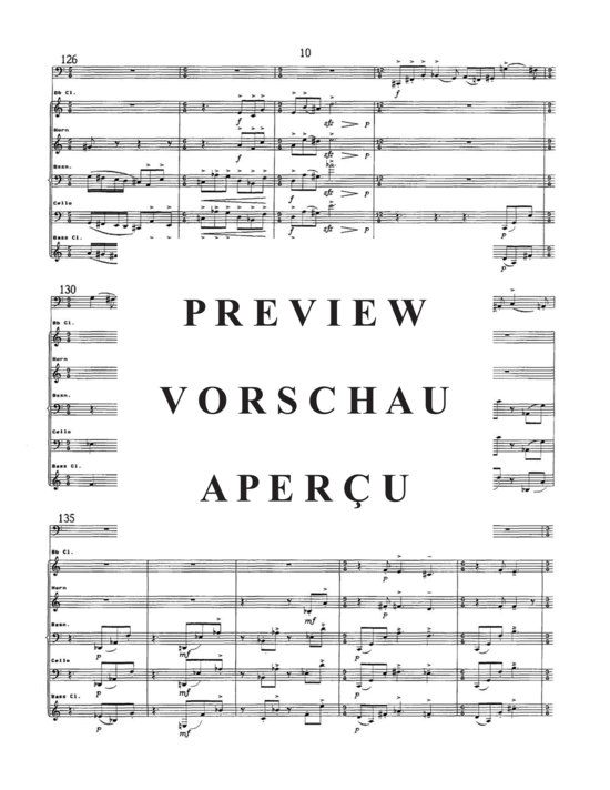 Produktgalerie: Seite 14 von 21 Blithe Spirit , , (Gemischtes Ensemble für Klarinette, Horn, Fagott, Violoncello + Tuba Solo)