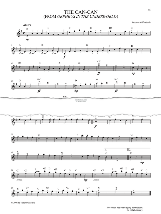 Product gallery: Page 1 of 1 The Can-Can (from 'Orpheus in the Underworld'), Jacques Offenbach