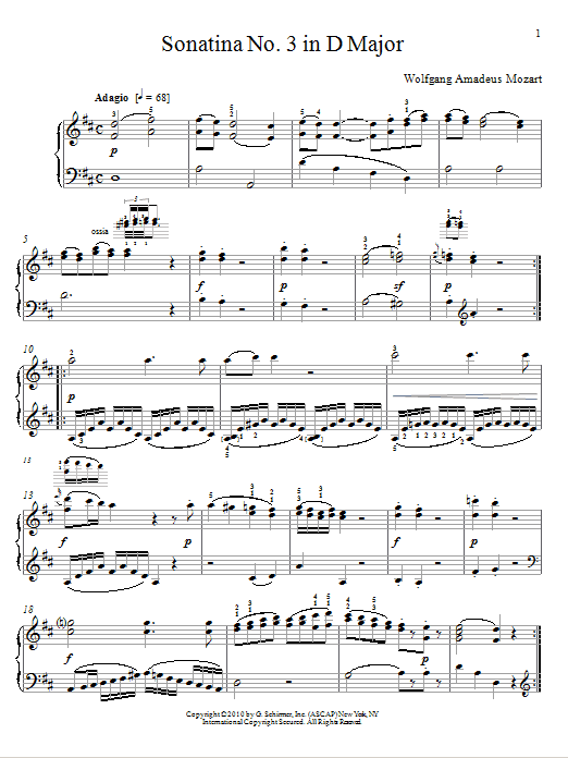 Produktbild zu: Sonatina No. 3 In D Major