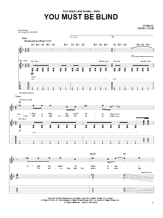Produktgalerie: Seite 1 von 1 You Must Be Blind, Black Label Society, Gitarre