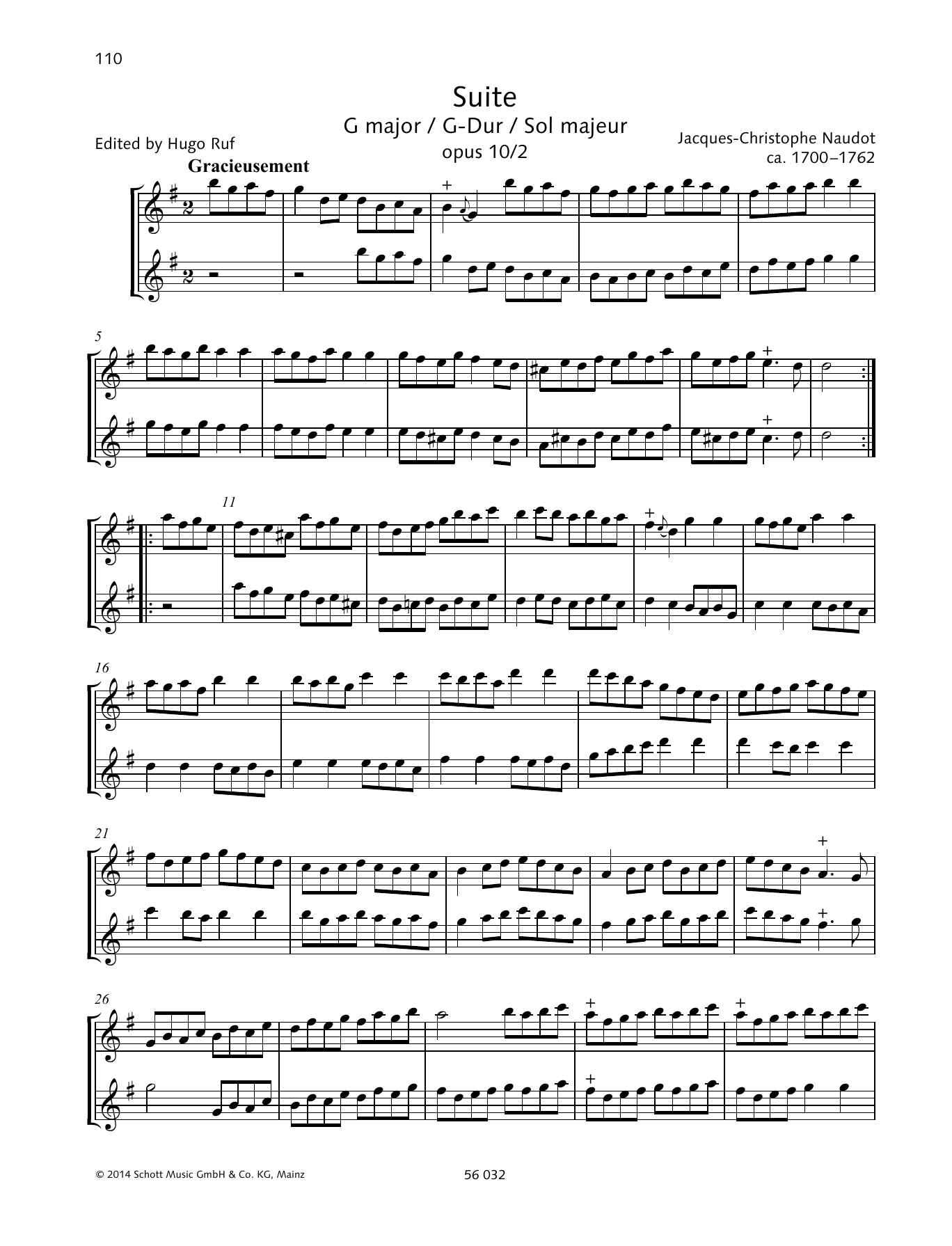 Produktgalerie: Seite 1 von 1 Suite G Major, Jacques-Christophe Naudot, Chor