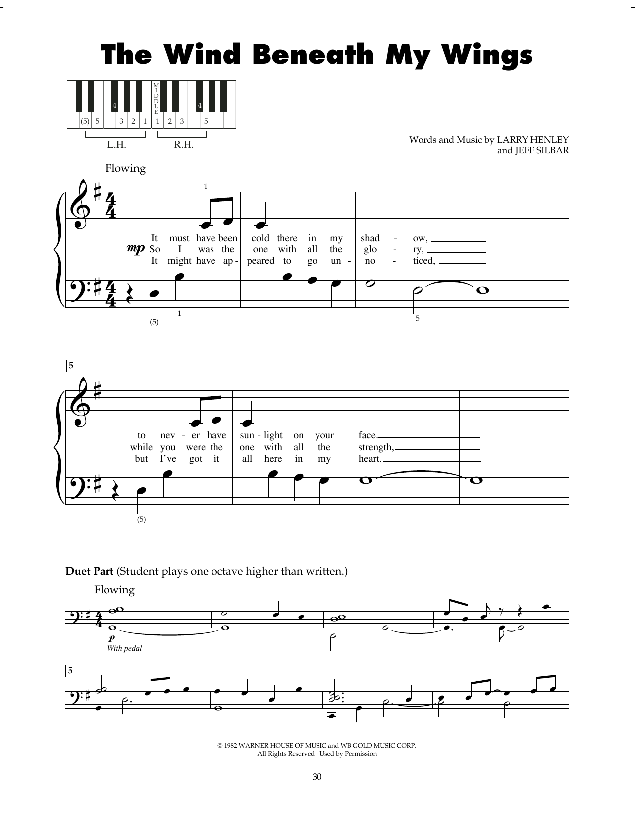 Produktgalerie: Seite 1 von 1 The Wind Beneath My Wings, Bette Midler, Klavier