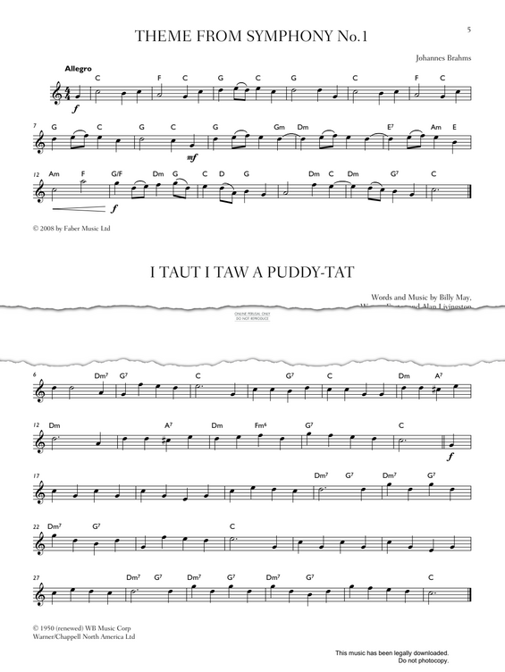 Product gallery: Page 1 of 1 Theme from 'Symphony No.1', Johannes Brahms