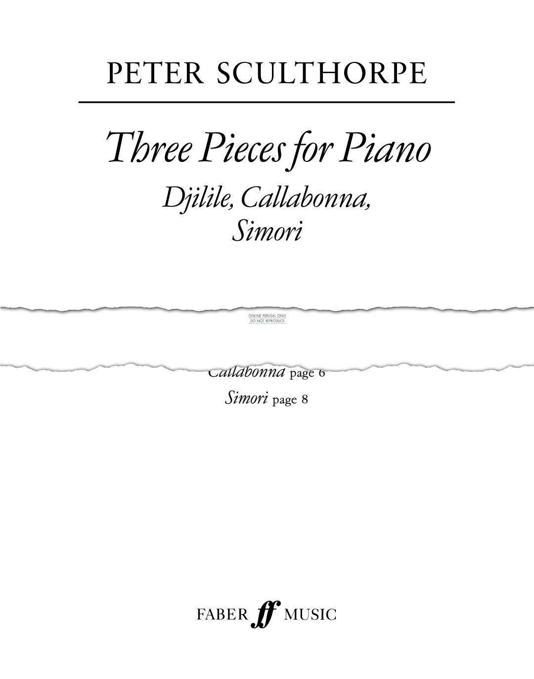 Produktgalerie: Seite 1 von 1 Callabonna (from 'Three Pieces for Piano'), Peter Sculthorpe, Klavier