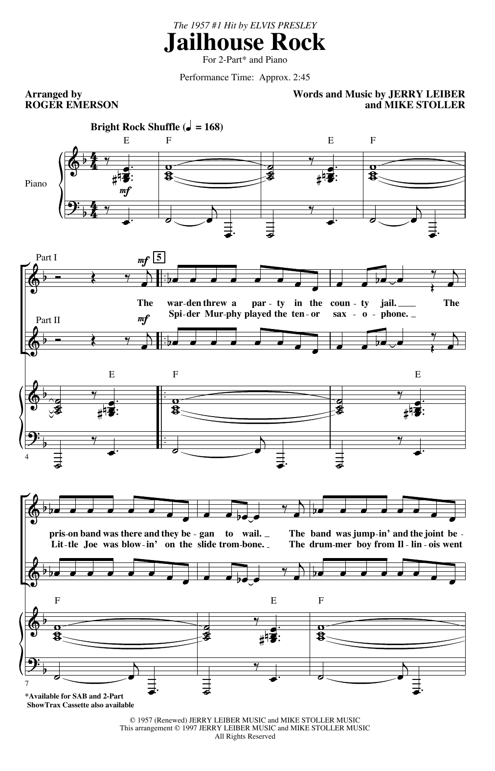 Produktgalerie: Seite 1 von 1 Jailhouse Rock (arr. Roger Emerson), Elvis Presley, Chor