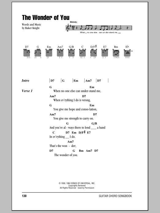 Produktgalerie: Seite 1 von 1 The Wonder Of You, Elvis Presley, Gitarre
