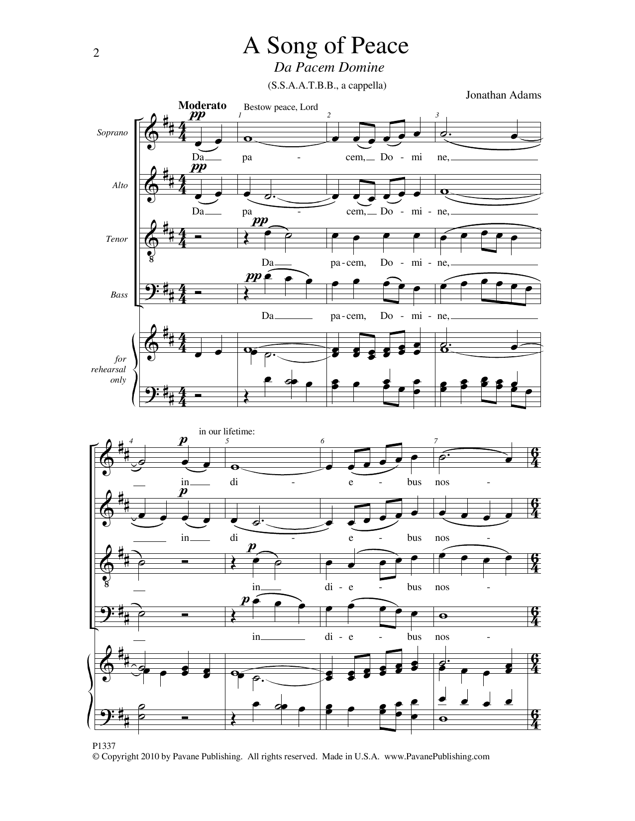 Product picture to: A Song Of Peace (Da Pacem Domine)