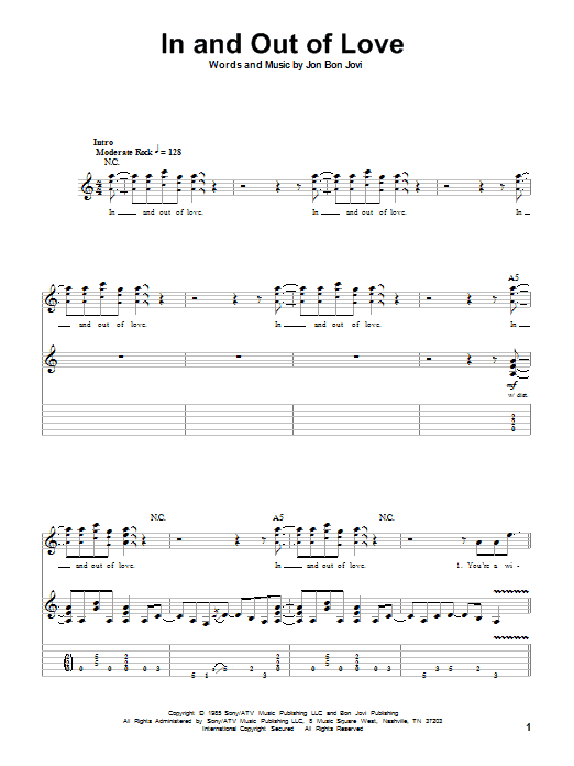 Produktgalerie: Seite 1 von 1 In And Out Of Love, Bon Jovi, Gitarre