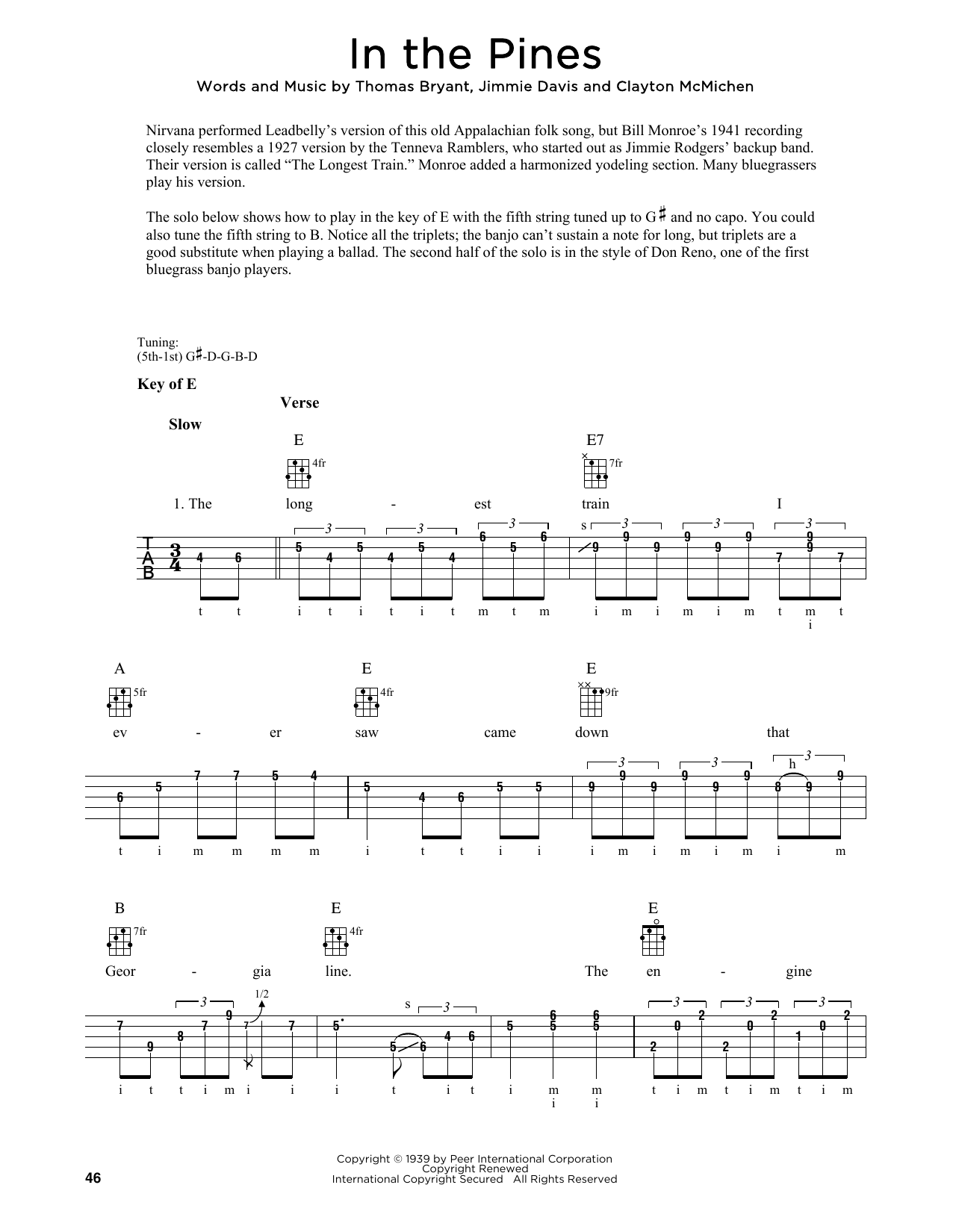 Produktgalerie: Seite 1 von 1 In The Pines (arr. Fred Sokolow), Clayton McMichen, Banjo