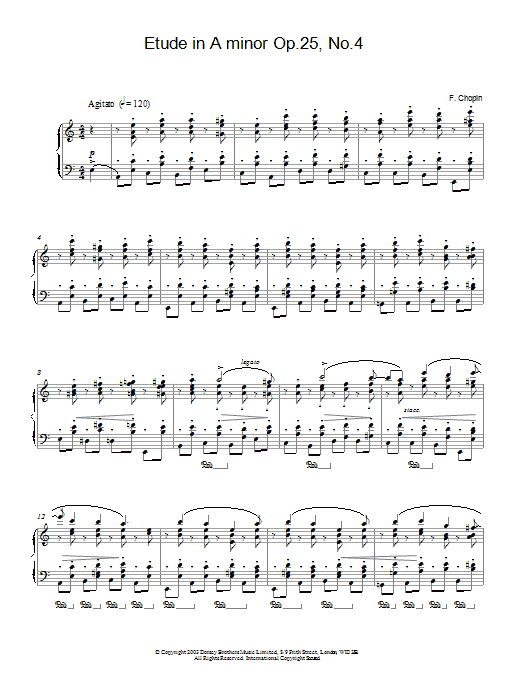 Product gallery: Page 1 of 1 Etude In A Minor, Op. 25, No. 4, Frederic Chopin