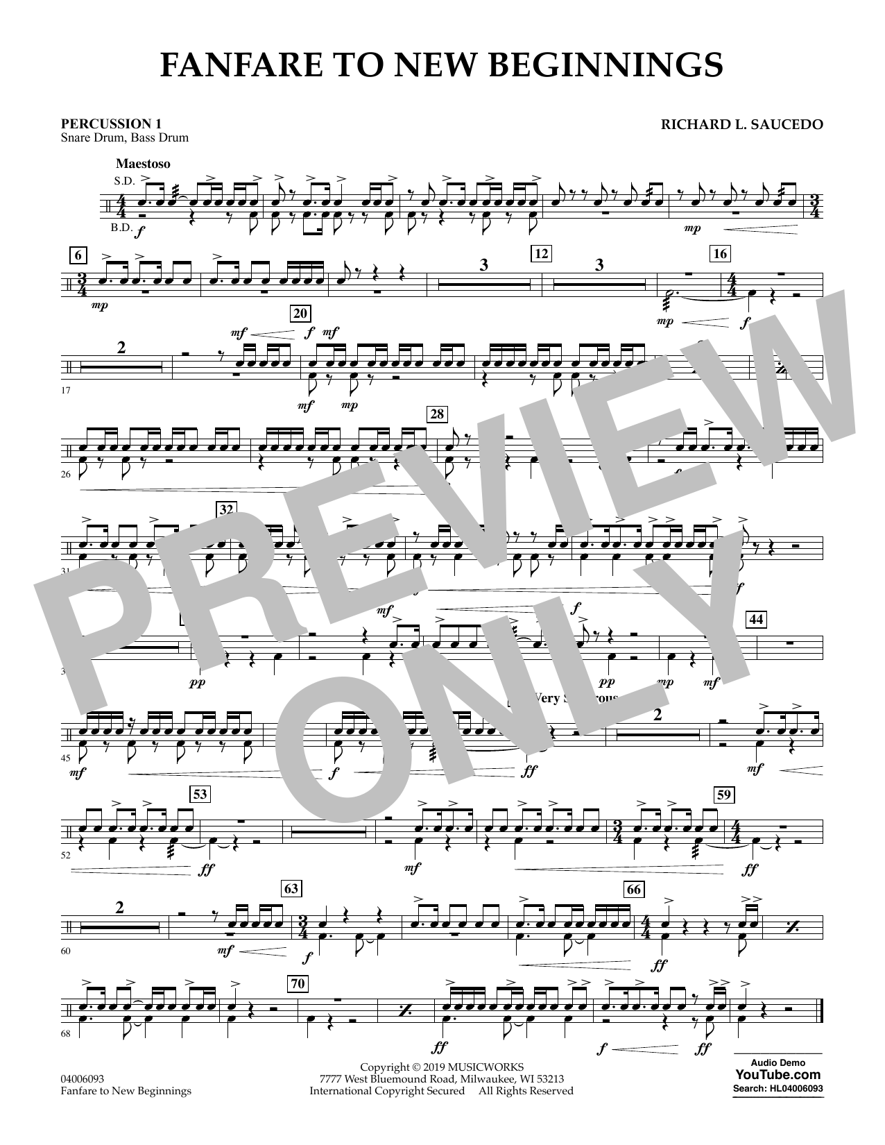 Produktgalerie: Seite 1 von 1 Fanfare for New Beginnings - Percussion 1, , Ensemble
