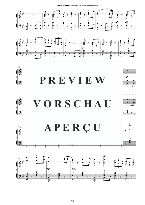 Produktgalerie: Seite 11 von 11 Ouverture (La Figlia del Reggimento) - Piano Version, , Klavier Solo