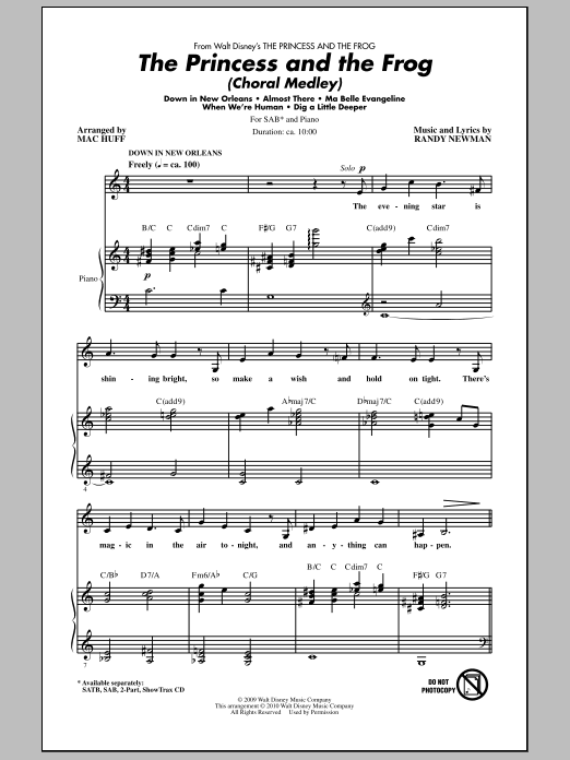 Produktbild zu: The Princess And The Frog (Choral Medley)