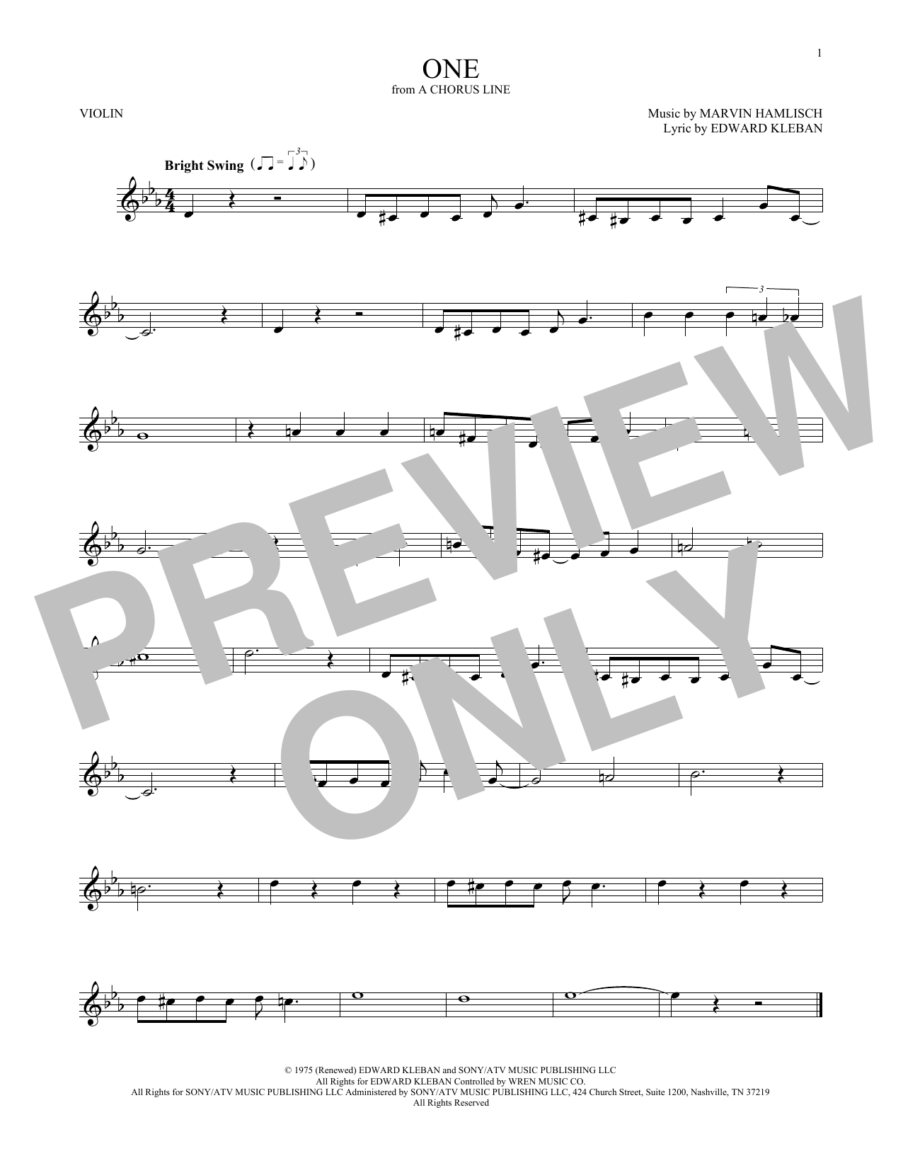 Product gallery: Page 1 of 1 One, Marvin Hamlisch