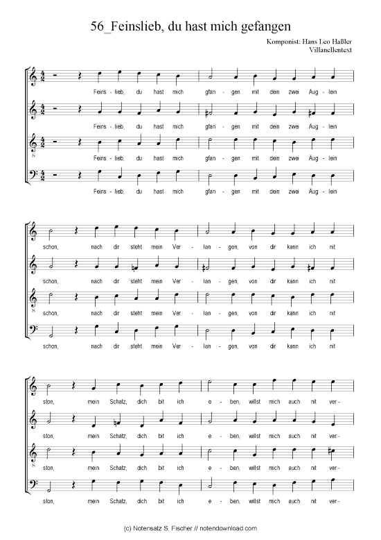 Produktgalerie: Seite 1 von 4 Feinslieb, du hast mich gefangen , , (Gemischter Chor)