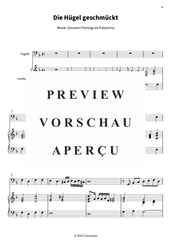 Produktgalerie: Seite 6 von 11 Die Hügel geschmückt, , (Fagott und Cembalo/Klavier)