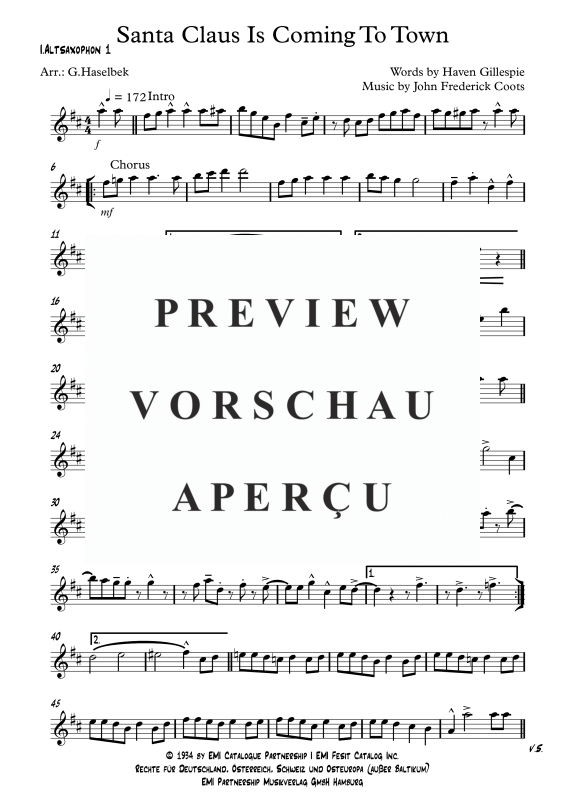 gallery: Santa Claus Is Coming To Town, , Saxophone Quartet S/A A T B