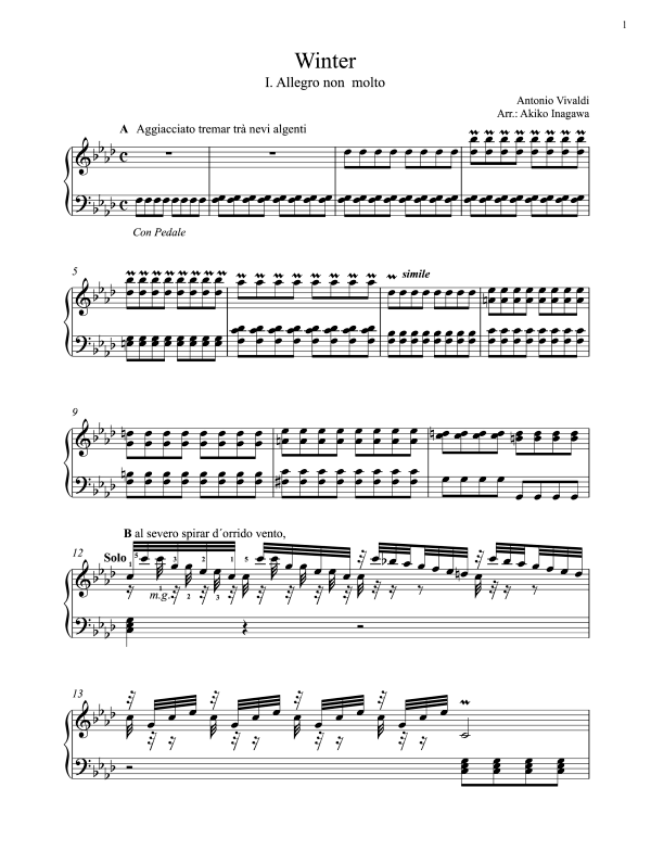 Product picture to: Winter (from: Four Seasons - 3 movements)Antonio Vivaldi