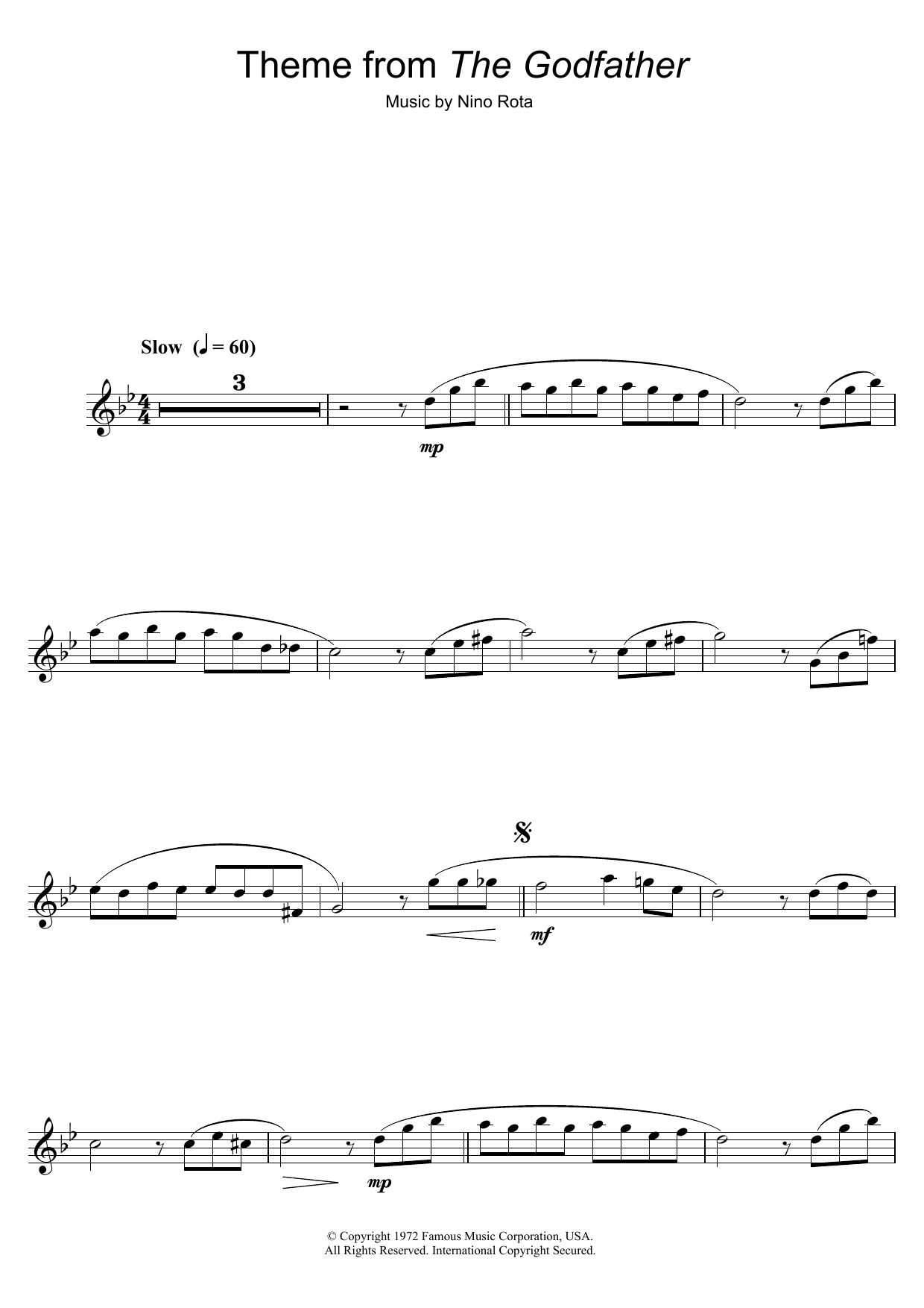 Product gallery: Page 1 of 1 Theme from The Godfather, Nino Rota