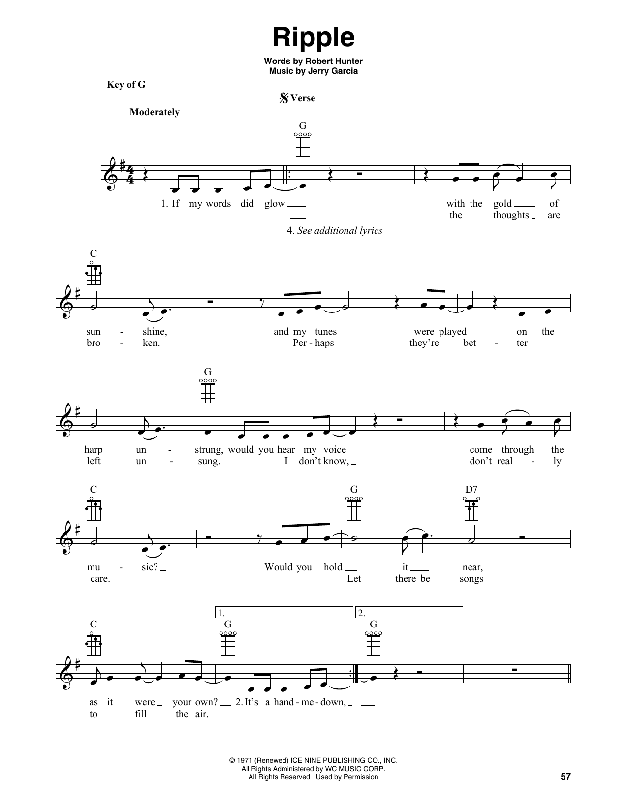 Produktgalerie: Seite 1 von 1 Ripple (arr. Fred Sokolow), Grateful Dead, Banjo
