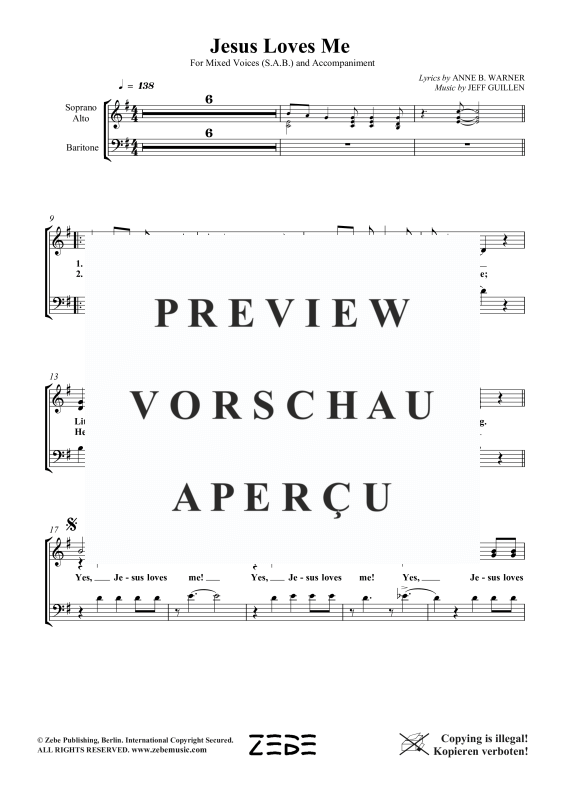 Produktgalerie: Seite 3 von 9 Jesus Loves Me, , Gemischter Chor SAB und Klavier