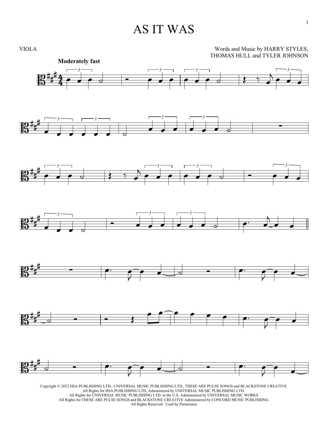 Product gallery: Page 1 of 1 As It Was, Harry Styles