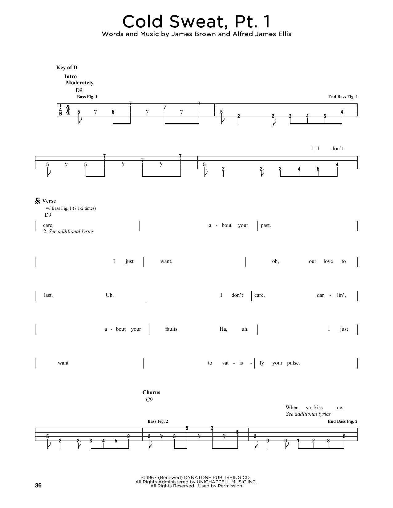 Produktgalerie: Seite 1 von 1 Cold Sweat, Pt. 1, James Brown, E-Bass, Gitarre