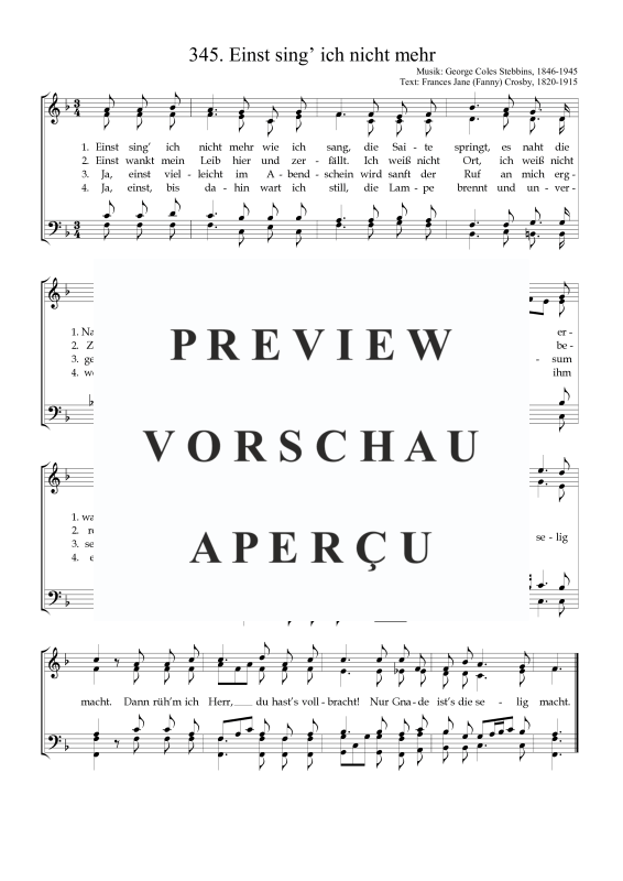 Produktbild zu: Einst sing’ ich nicht mehrGeorge Coles Stebbins