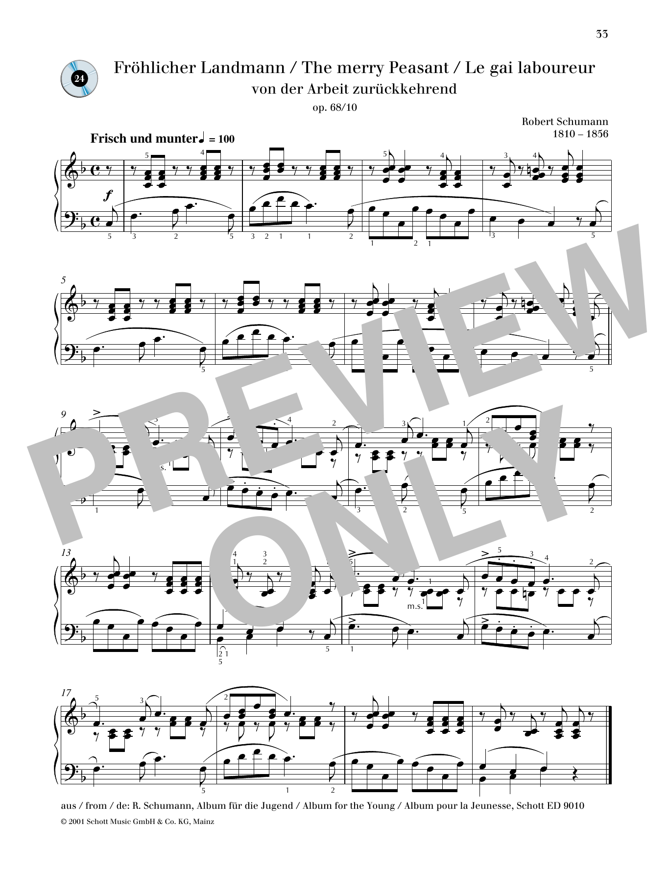 Product gallery: Page 1 of 1 The Merry Peasant, Robert Schumann