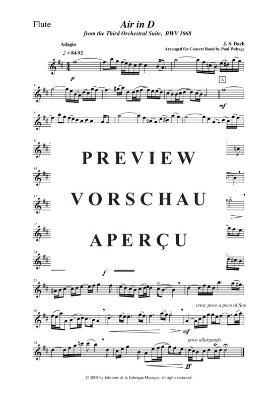 Product gallery: Page 10 of 21 Air from the Third Orchestral Suite, BWV 1068 , , (Concert Band)