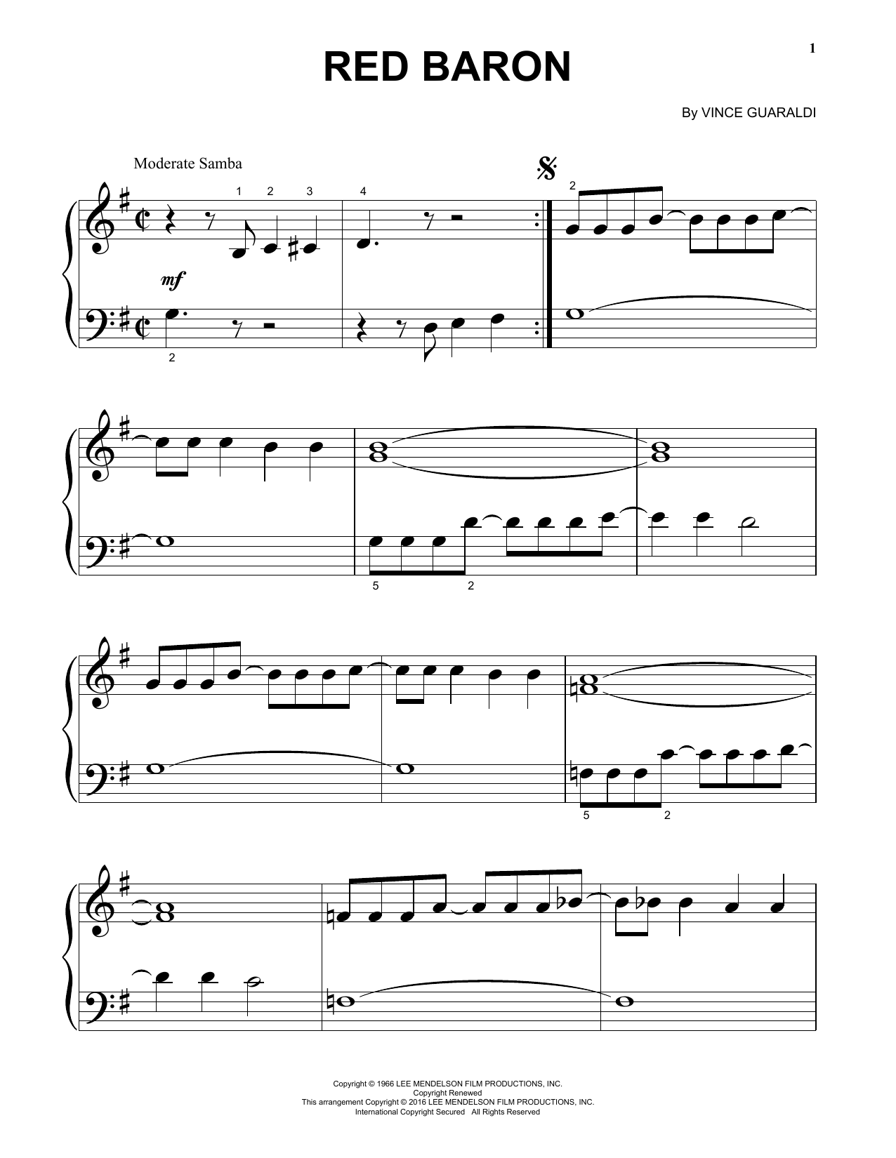 Produktgalerie: Seite 1 von 1 Red Baron, Vince Guaraldi, Klavier
