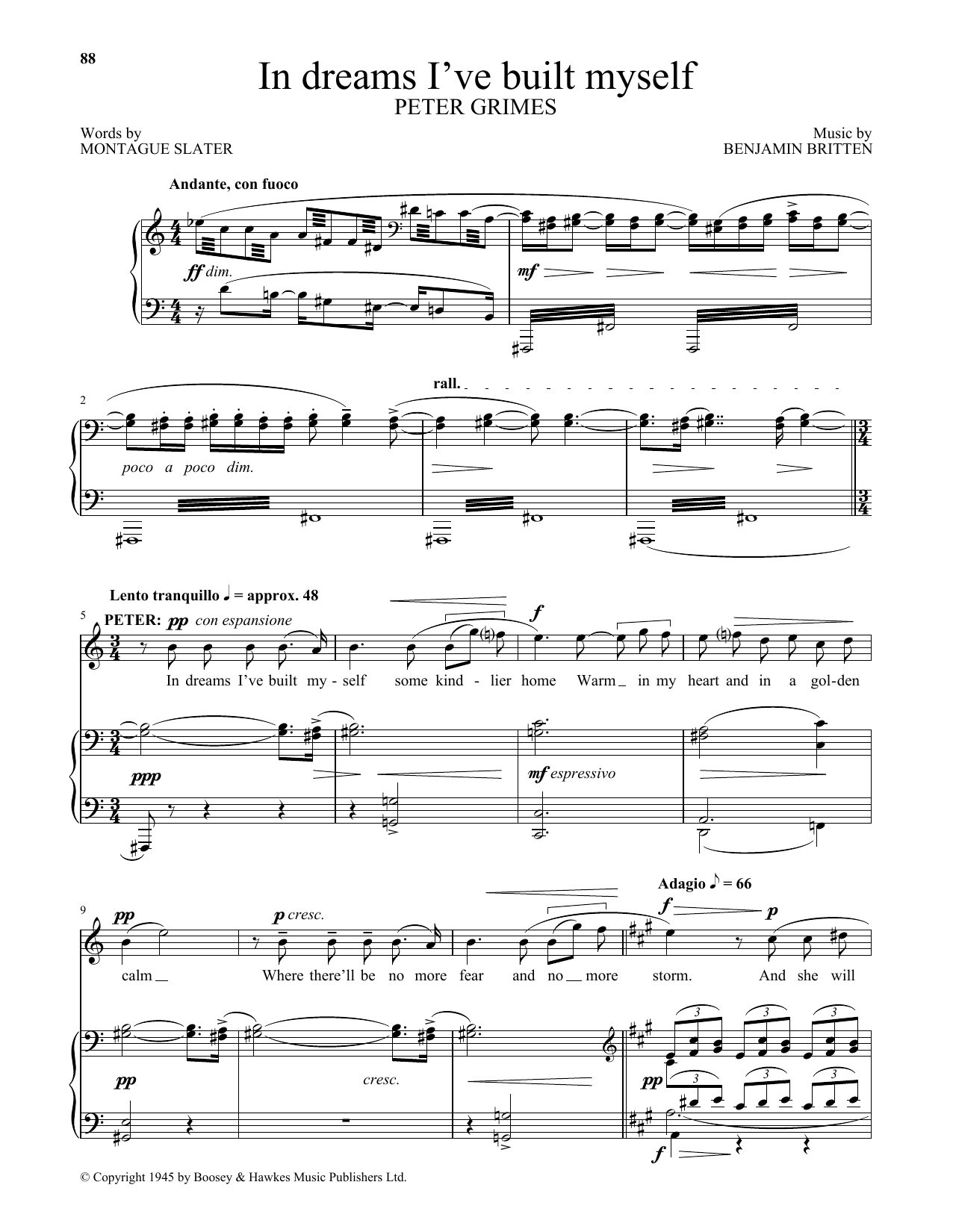 Product picture to: In dreams I've built myself (from Peter Grimes)