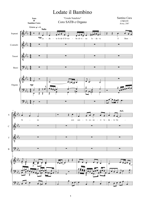 Produktbild zu: Lodate il Bambino - Canto di NataleSantino Cara
