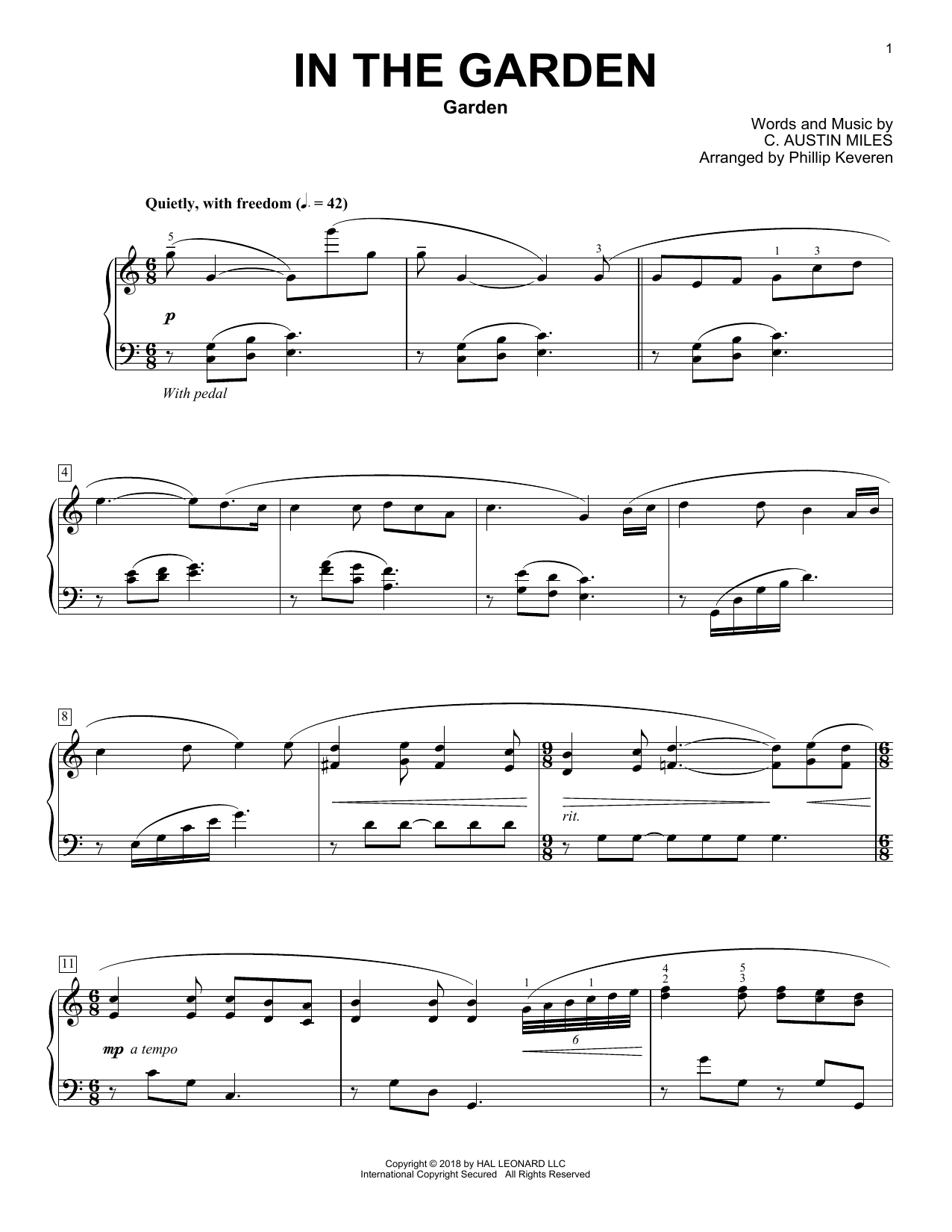 Product picture to: In The Garden [Classical version] (arr. Phillip Keveren)