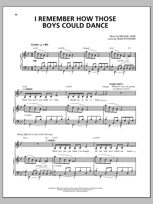 Produktbild zu: I Remember How Those Boys Could Dance (from Carrie The Musical)