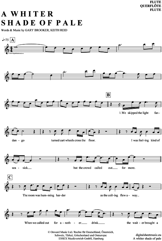 gallery: A whiter shade of pale , Procol Harum, (Querflöte)