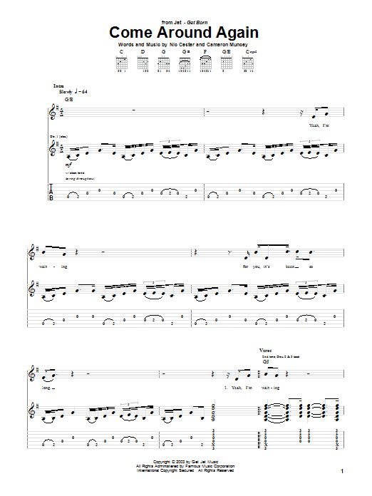 Produktgalerie: Seite 1 von 1 Come Around Again, Jet, Gitarre
