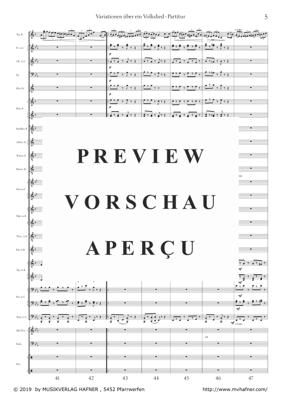 Product gallery: Page 10 of 11 Variationen über ein Volkslied, , (large wind orchestra)