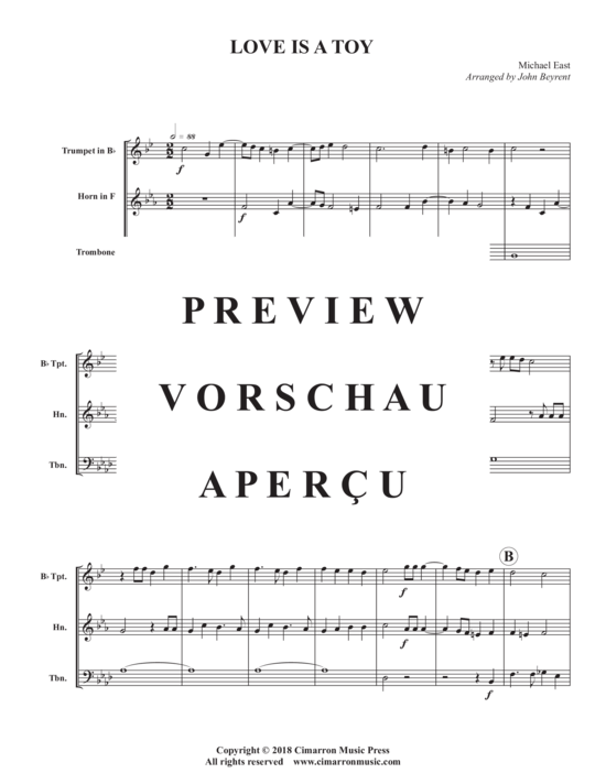 Produktgalerie: Seite 3 von 7 Love Is A Toy , , (Blechbläser Trio für Trompete in B, Horn in F + Posaune )
