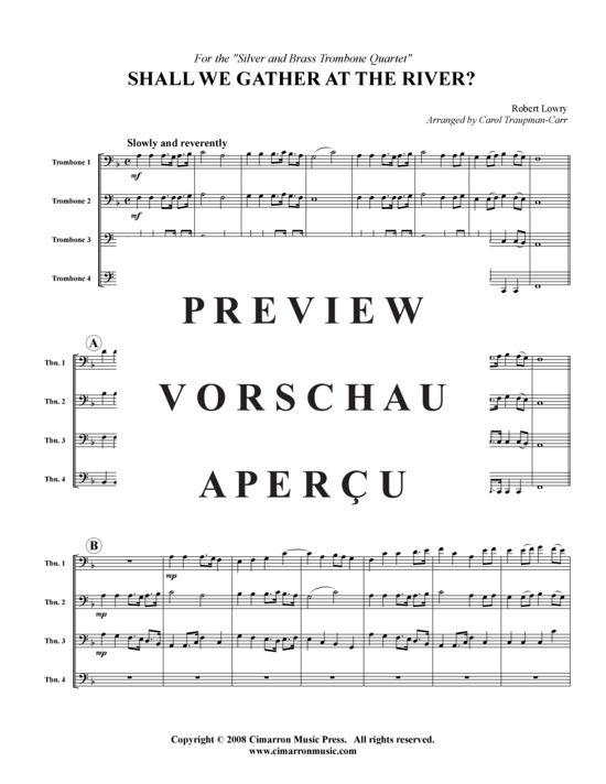 Product gallery: Page 2 of 7 Shall We Gather at the River? , , (Trombone Quartet)