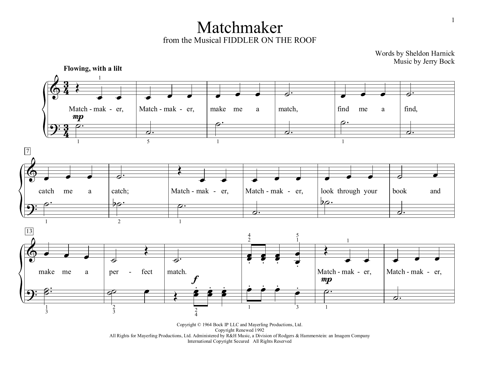 Produktbild zu: Matchmaker (from Fiddler on the Roof) (arr. Christopher Hussey)