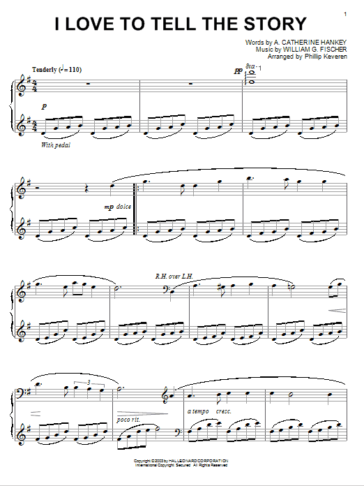 Product gallery: Page 1 of 1 I Love To Tell The Story (arr. Phillip Keveren), A. Catherine Hankey