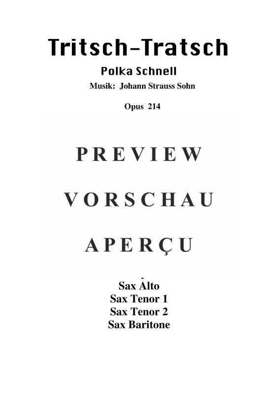 Produktgalerie: Seite 2 von 11 Tritsch-Tratsch, , Saxophon Quintett