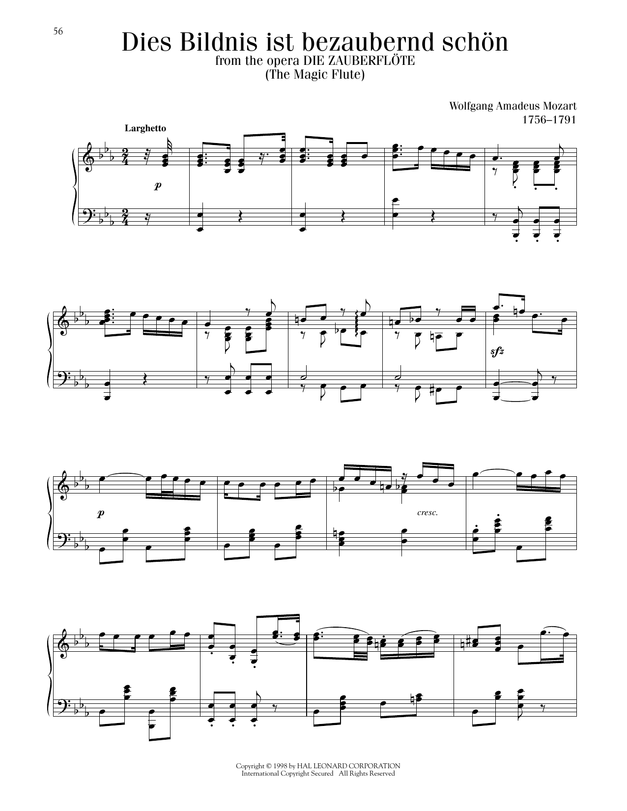 Product gallery: Page 1 of 1 Dies Bildnis Ist Bezaubernd Schon, Wolfgang Amadeus Mozart