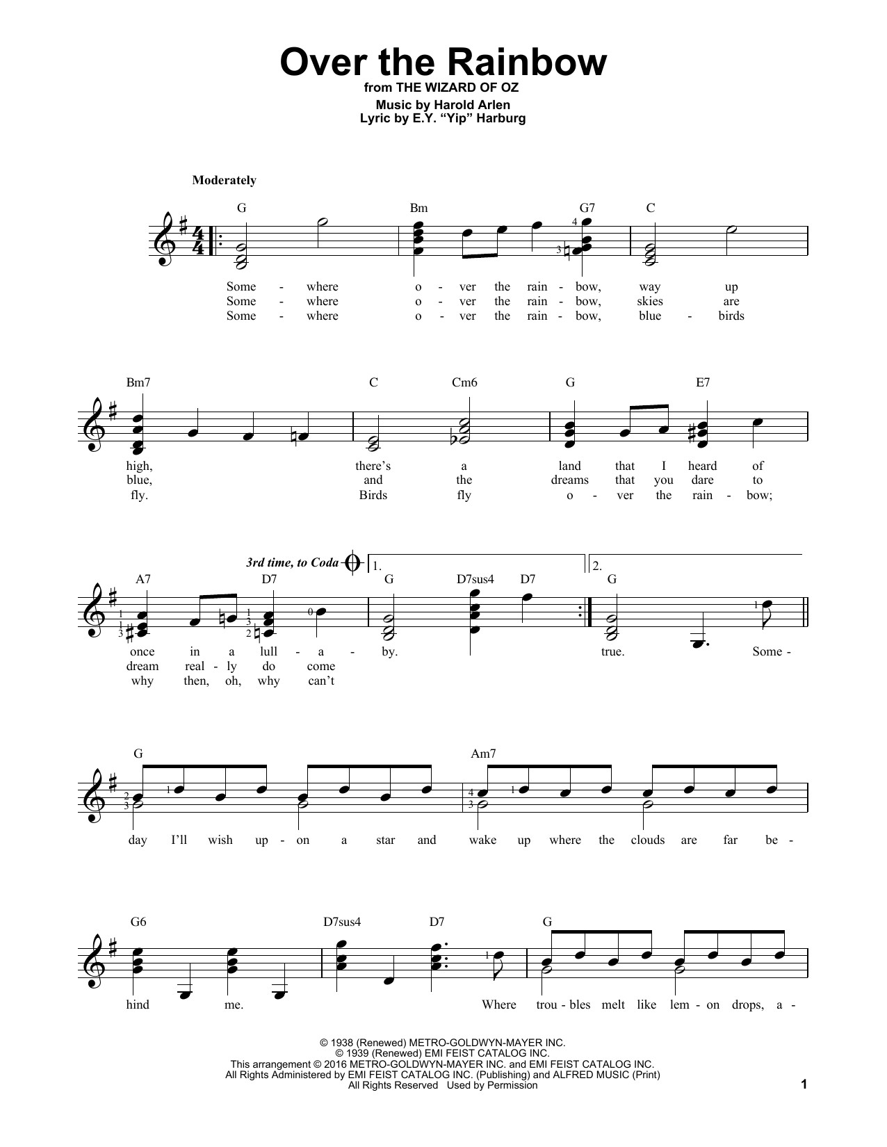 Product gallery: Page 1 of 1 Over The Rainbow, Harold Arlen