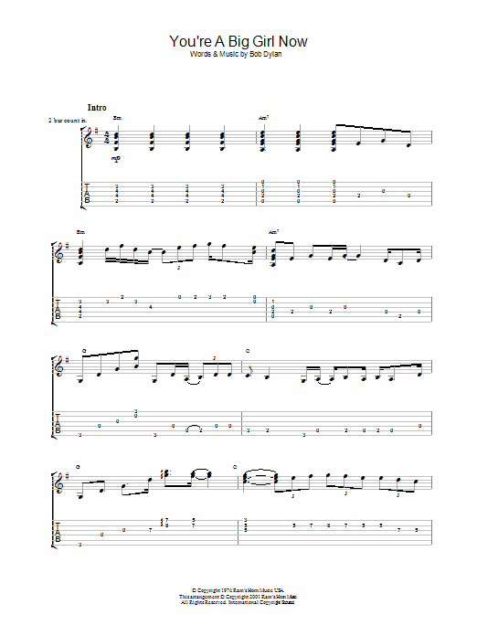 Produktgalerie: Seite 1 von 1 You're A Big Girl Now, Bob Dylan, Gitarre
