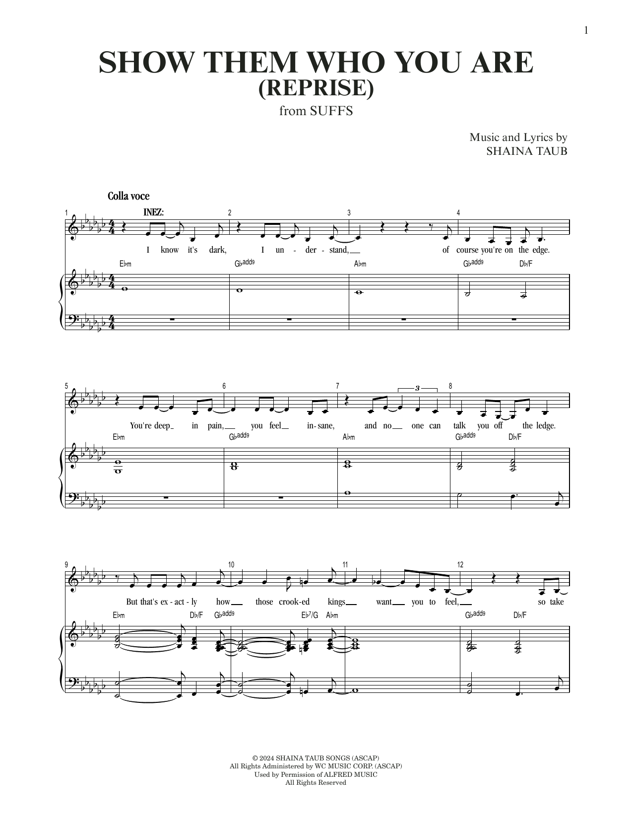 Produktgalerie: Seite 1 von 1 Show Them Who You Are (Reprise) (from Suffs), Shaina Taub, Gesang, Klavier