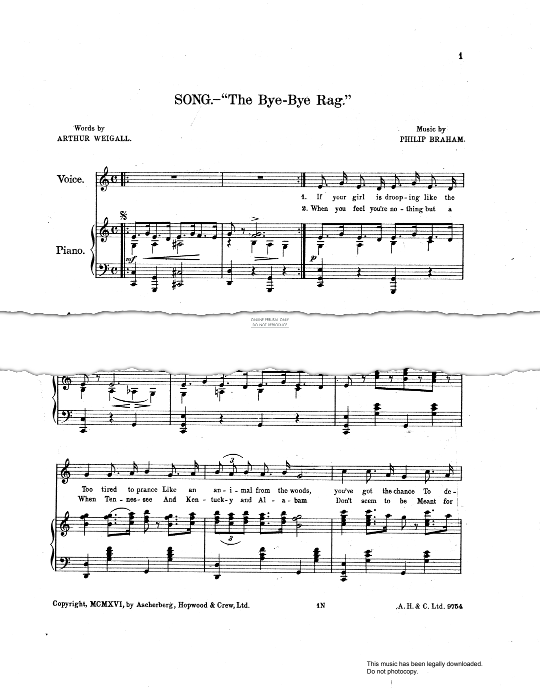 Product gallery: Page 1 of 1 The Bye-Bye Rag (from 'See-Saw'), Winnie Melville